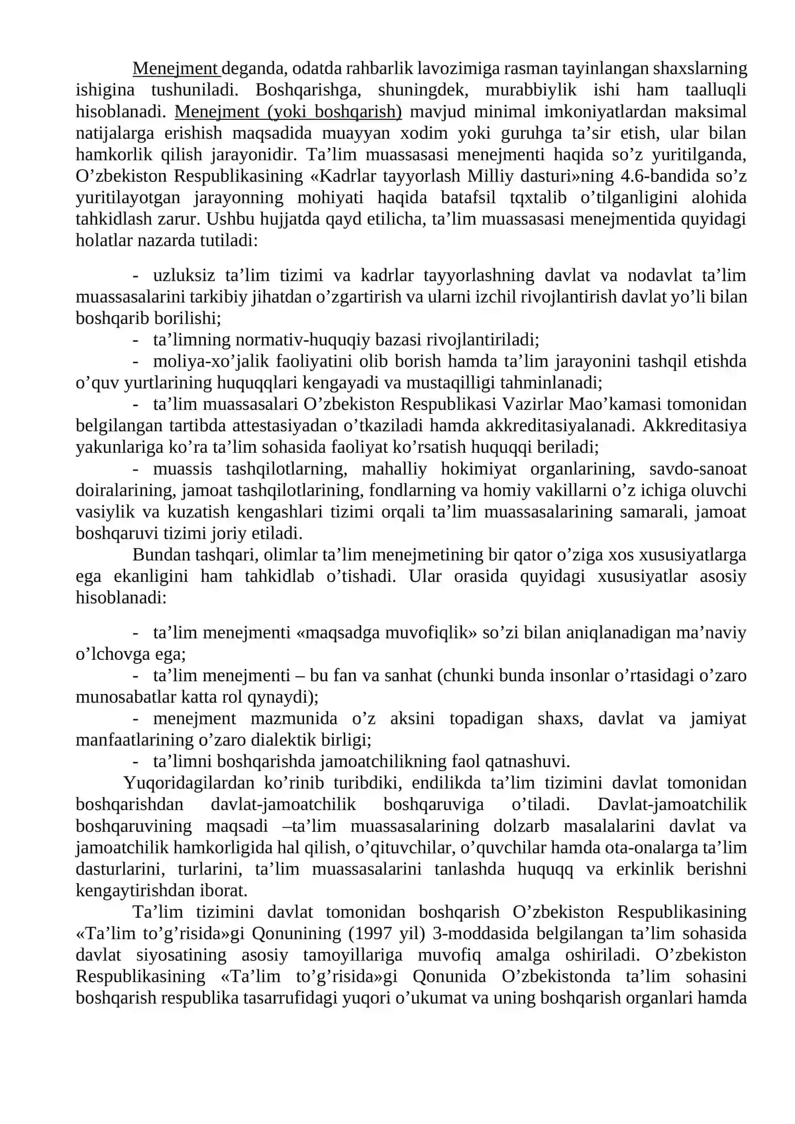 Globallashuv sharoitida ta’lim muassasasini boshqarish 2