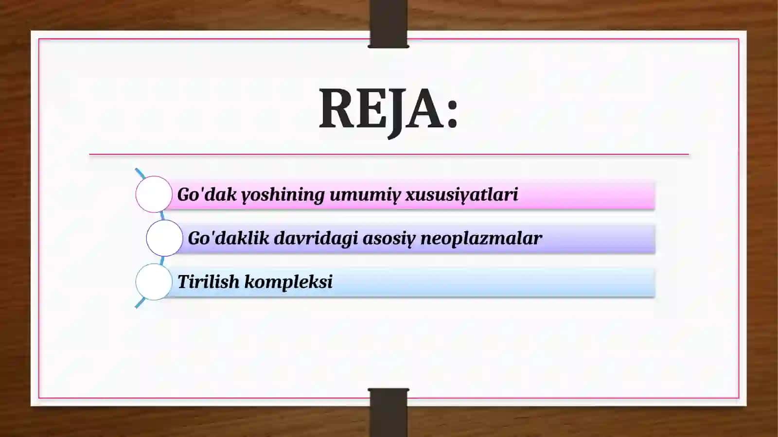 GO’DAKLIK DAVRI. TIRILISH KOMPLEKSI 2