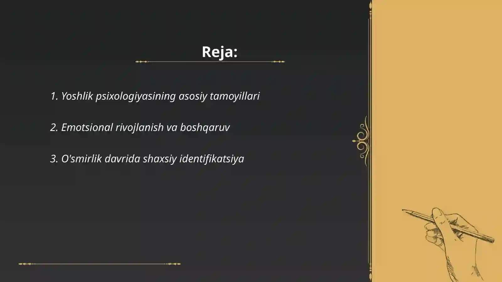 Yoshlik davrining psixologik xususiyatlari 2
