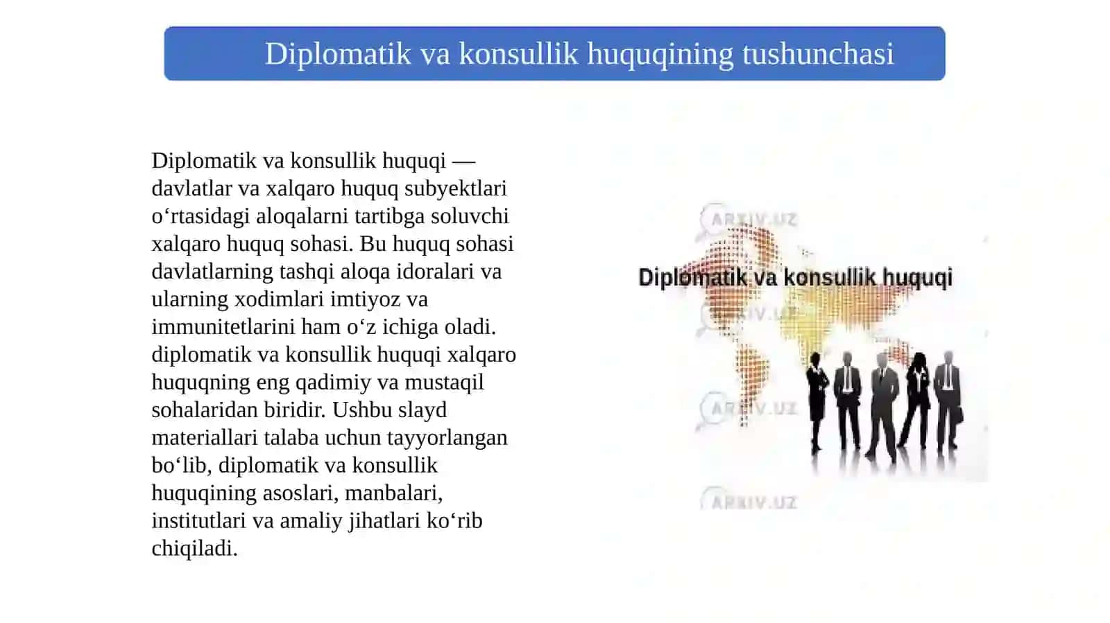 Diplomatik va konsullik huquqi 2