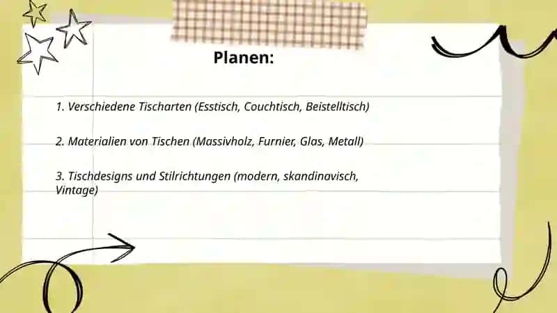 Verschiedene Tischarten 2