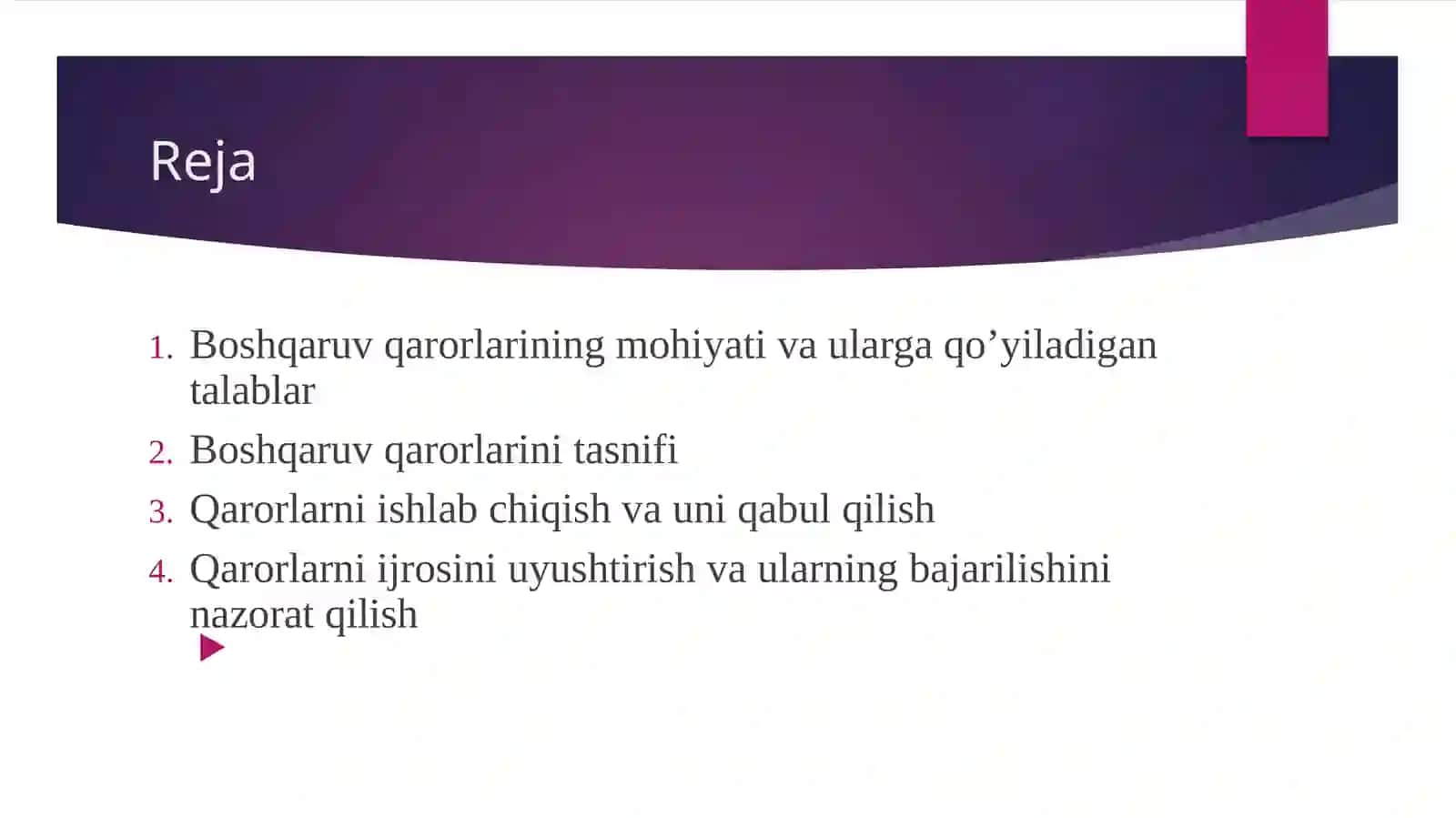 Boshqaruv qarorlari 2