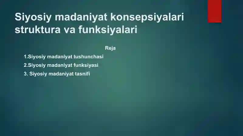 Siyosiy madaniyat konsepsiyalari 2