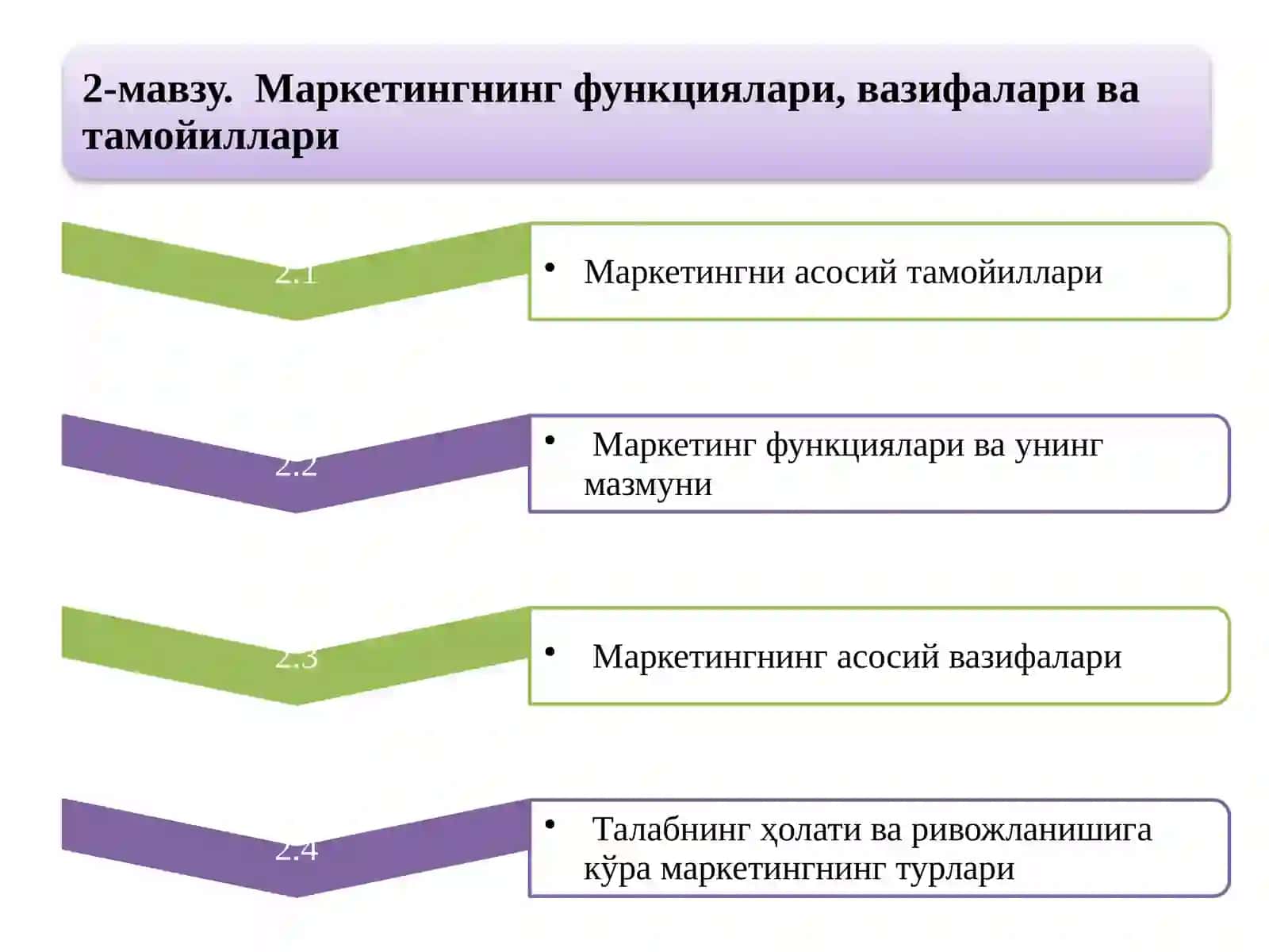 Маркетинг тамойиллари 2