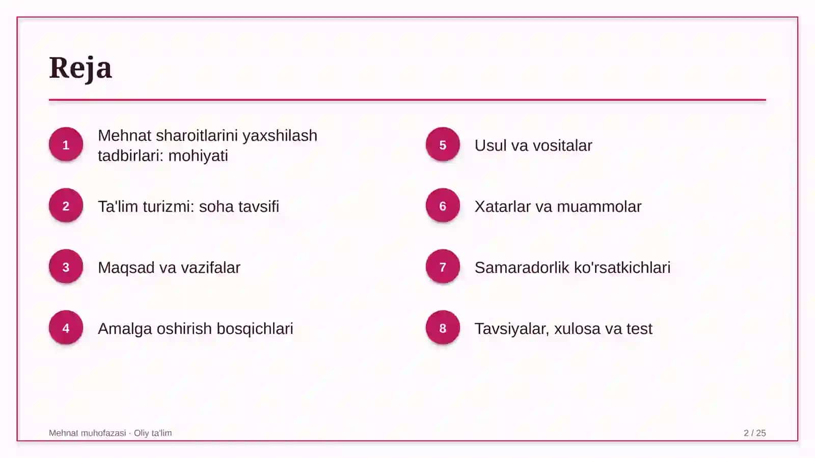ta'lim turizmida mehnat sharoitlarini yaxshilash tadbirlari 5325 2