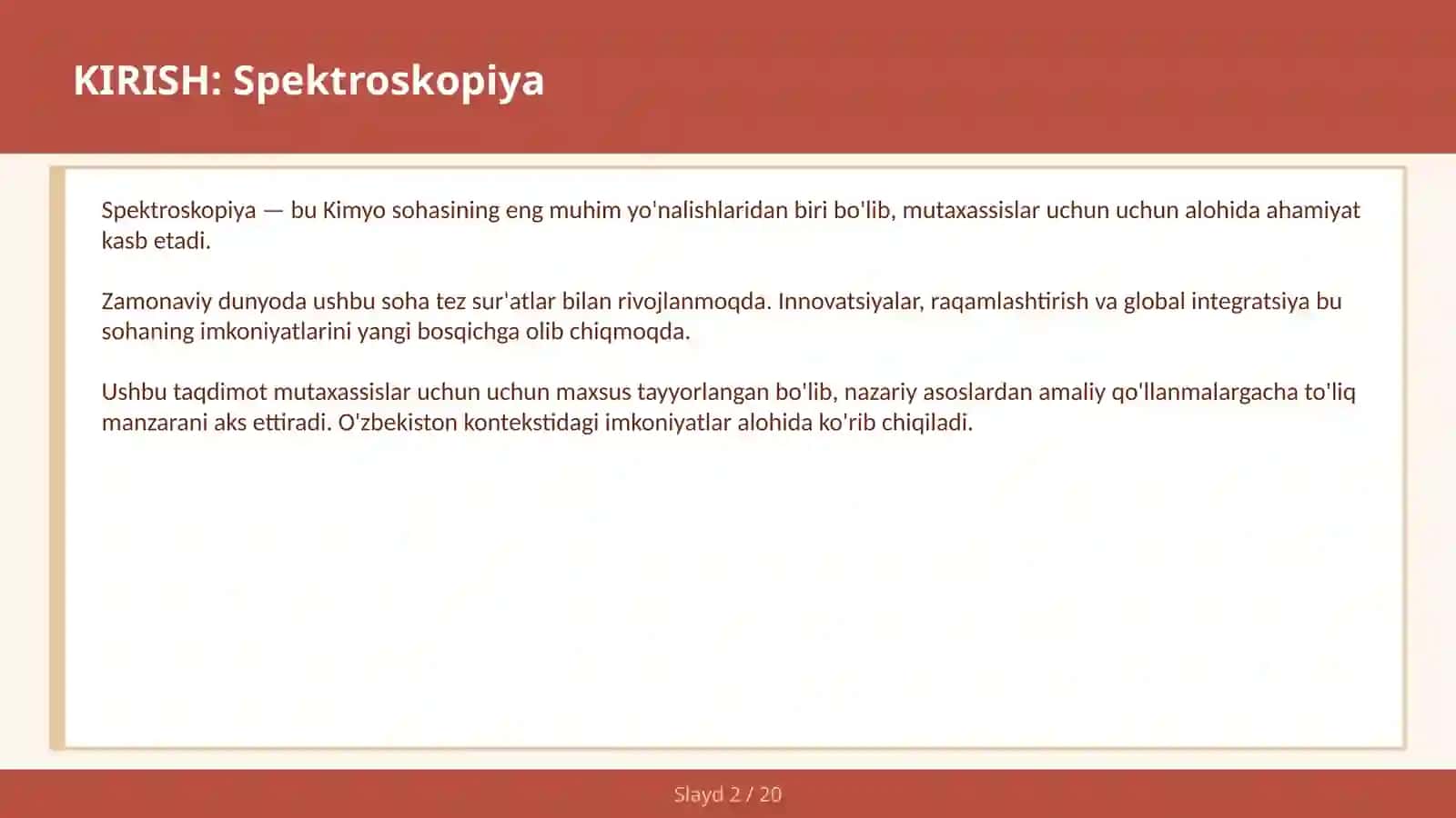 SPEKTROSKOPIYA IR NMR — mutaxassislar uchun 2
