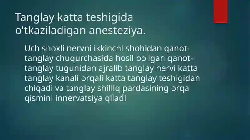 Palatinal og’riqsizlantirish 2