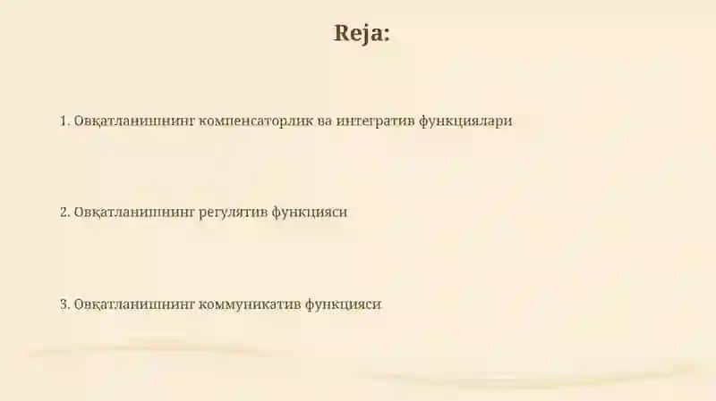 Dinning ijtimoiy vazifalari:kompensatorlik,integratorlik,regulyatorlik,kommunikativlik 2
