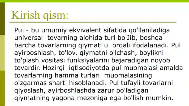 Pulning Kelib Chiqishi va Uning Mohiyati 2