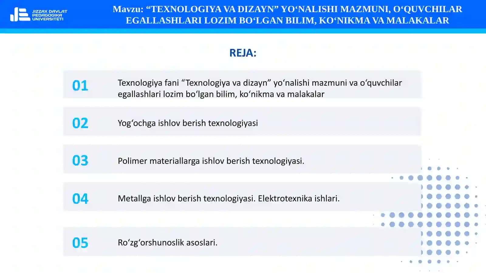 FAN:TEXNOLOGIK TA’LIM METODIKASI 2