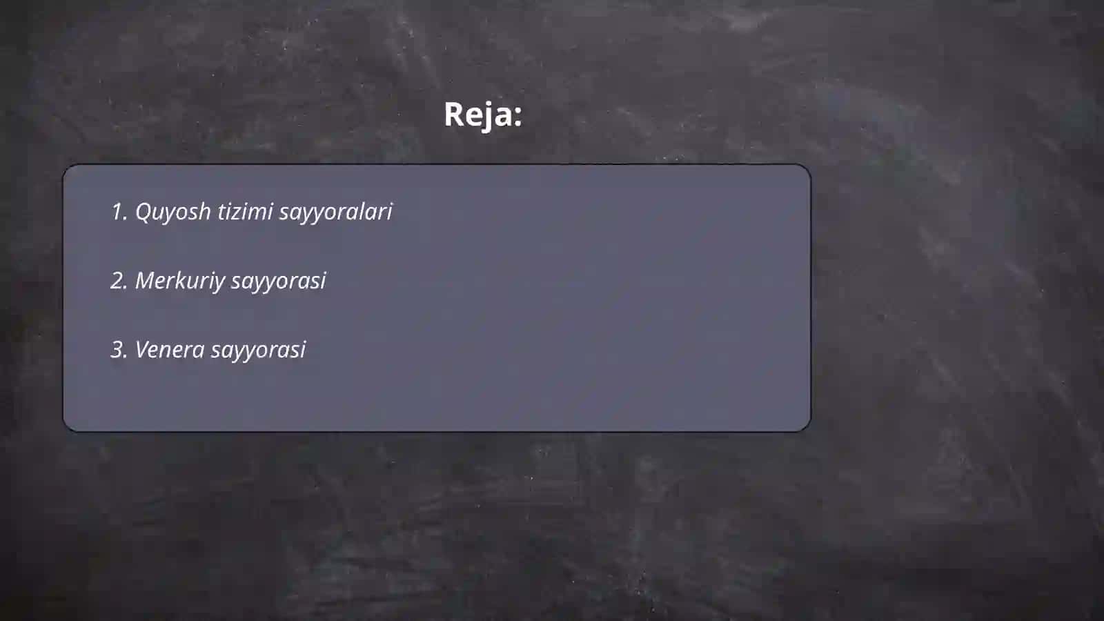Quyosh tizimi sayyoralari 2