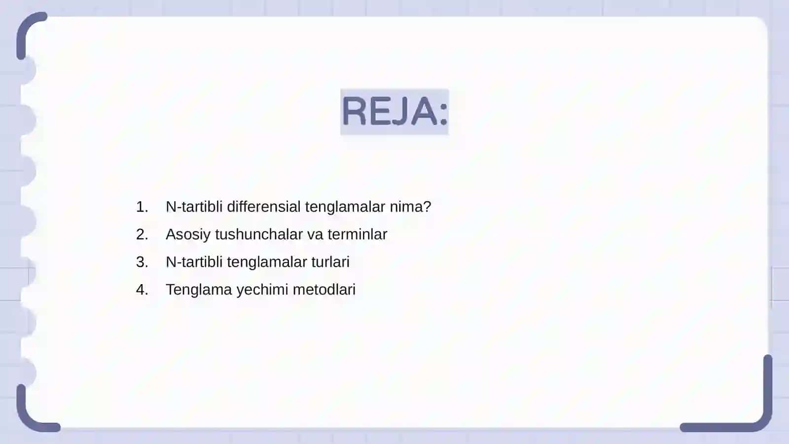 N-tartibli differensial tenglamalar 2