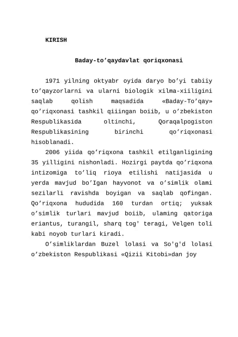 Baday-to’qay qo’riqxonasi 2