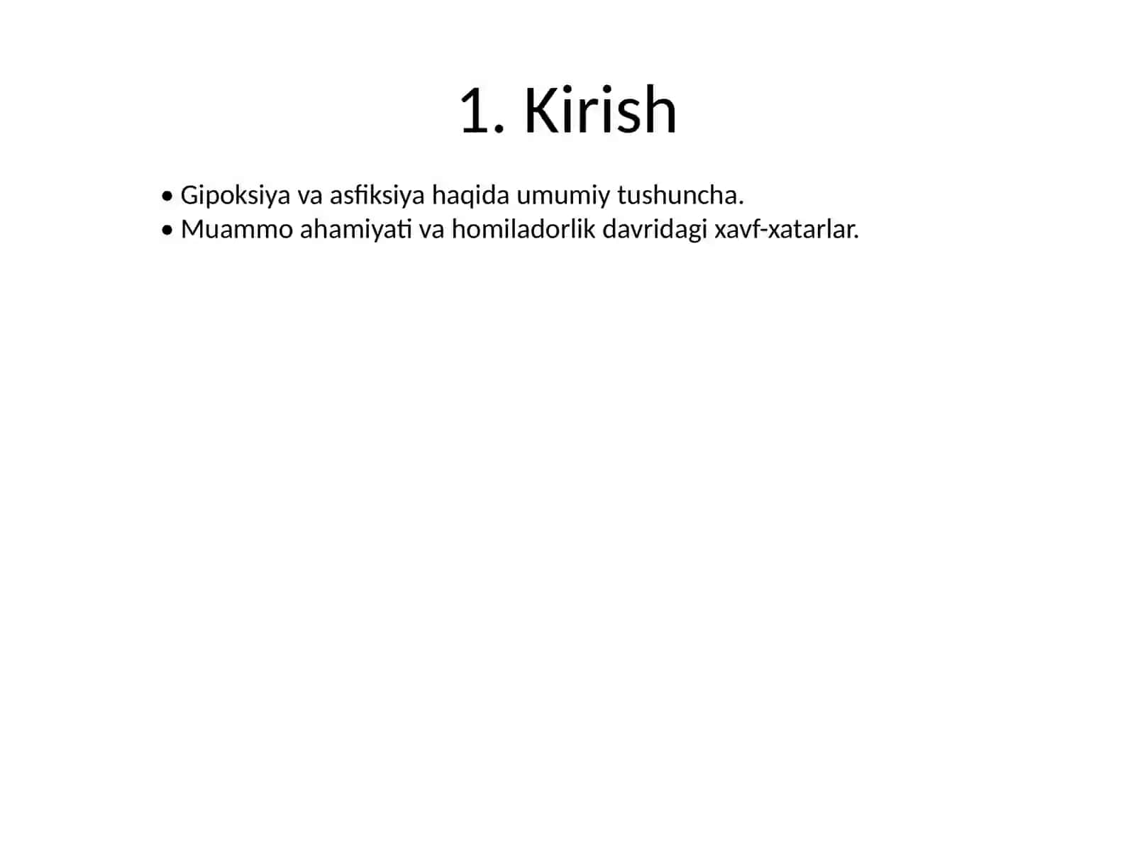 Homila ichi gipoksiya va asfiksiyasi 2