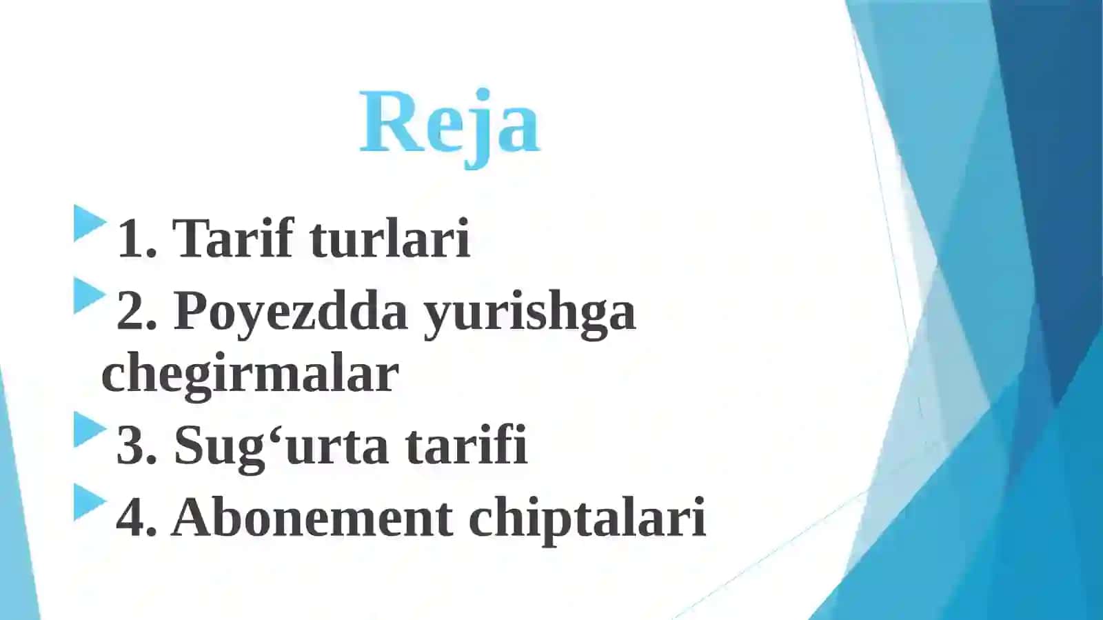 5-MA’RUZA. TARIFLAR VA YIG’IMLAR 2