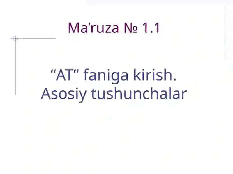 "AT" faniga kirish 2