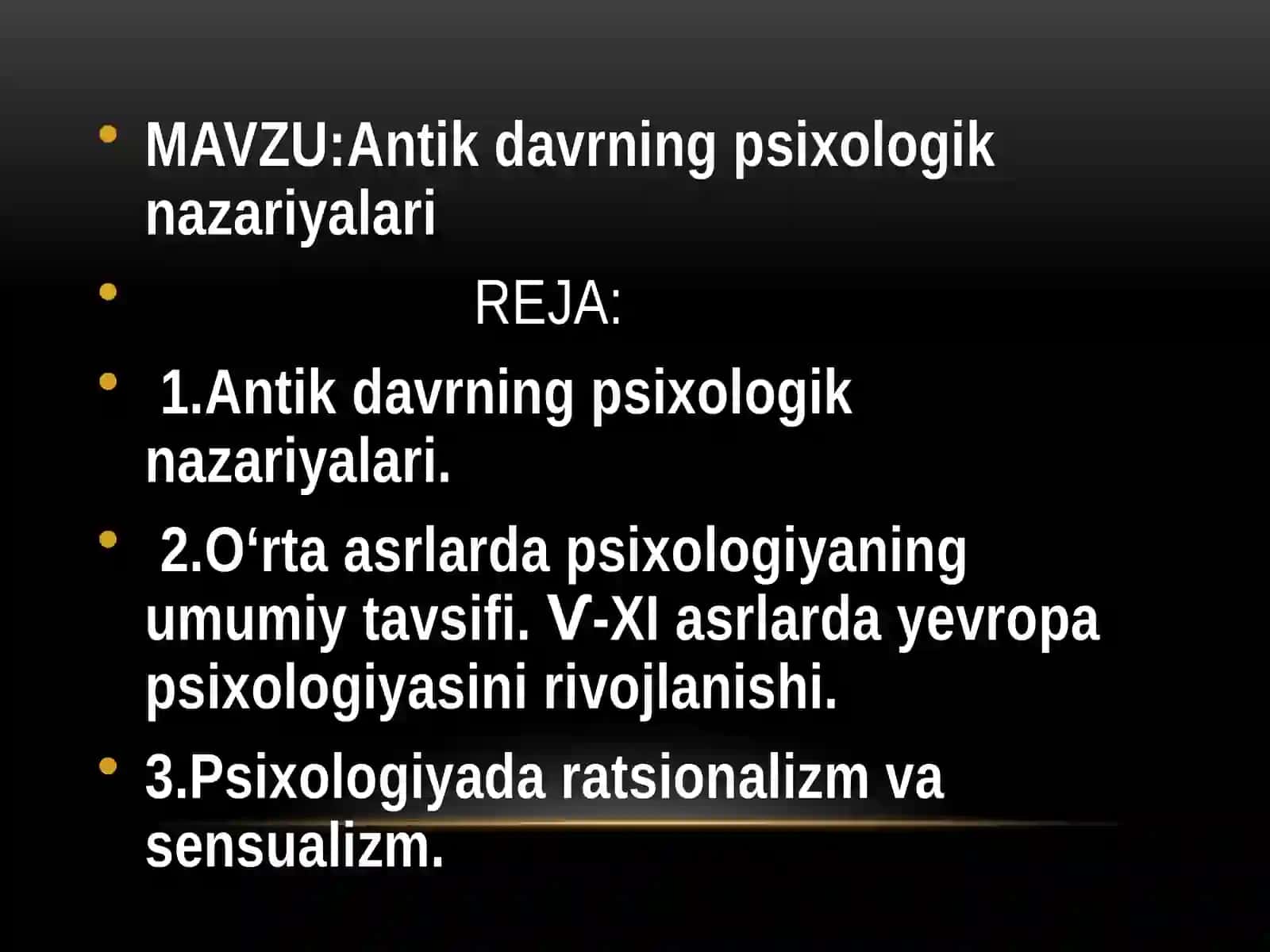 Antikdavrning psixologik nazariyalari 2