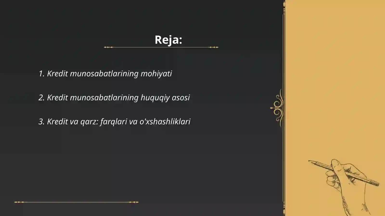 Kredit munosabatlari va ularning turlari 2
