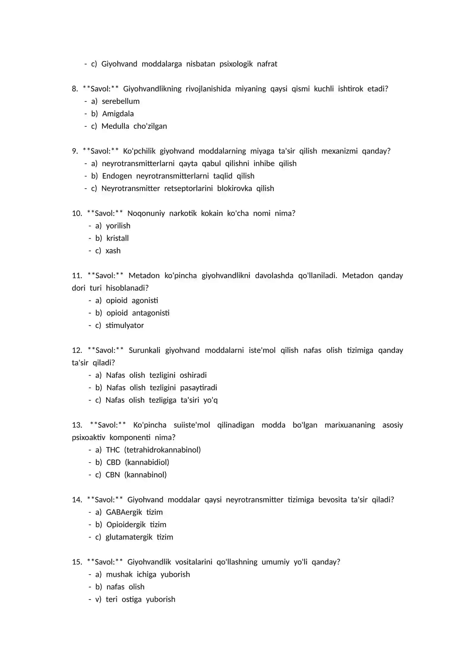 Narkomaniya va uning asoratlari 2