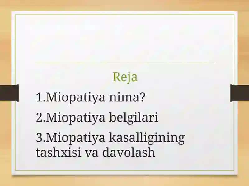 Miopatiya kasalligi haqida 2