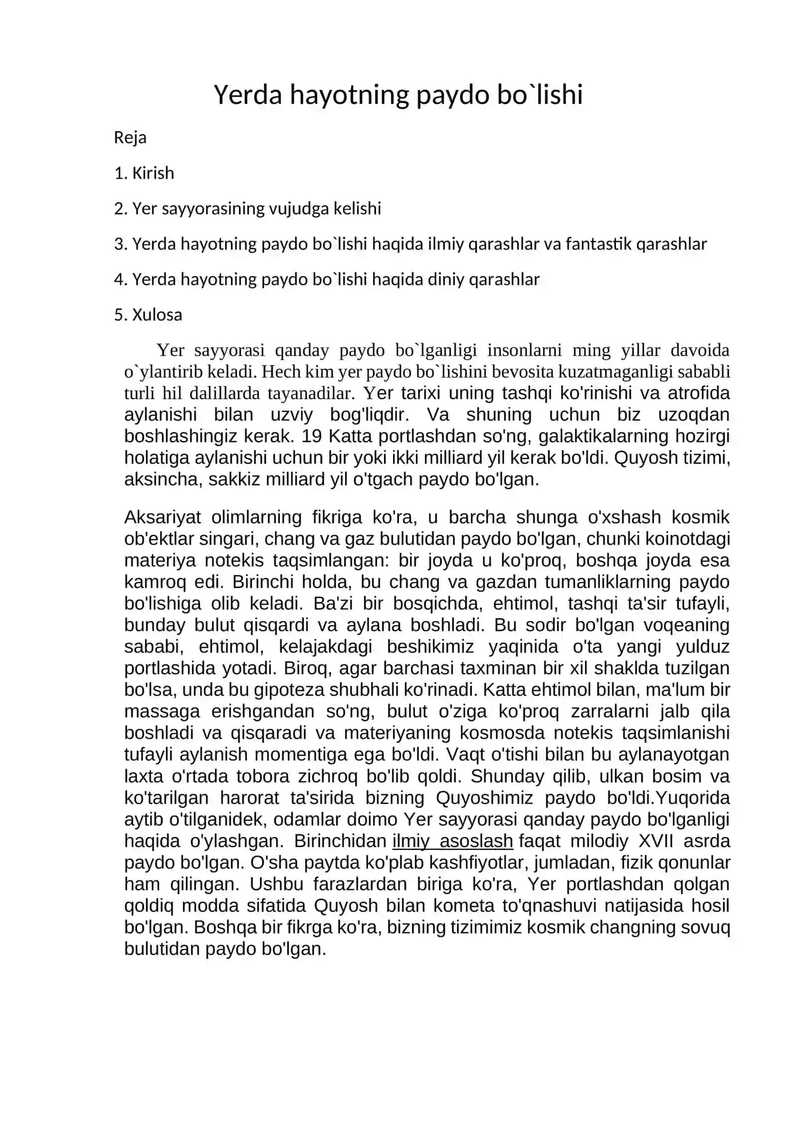 INSON EVOLYUTSIYASI VA OLD TARIX FANIDAN MUSTAQIL ISH 2