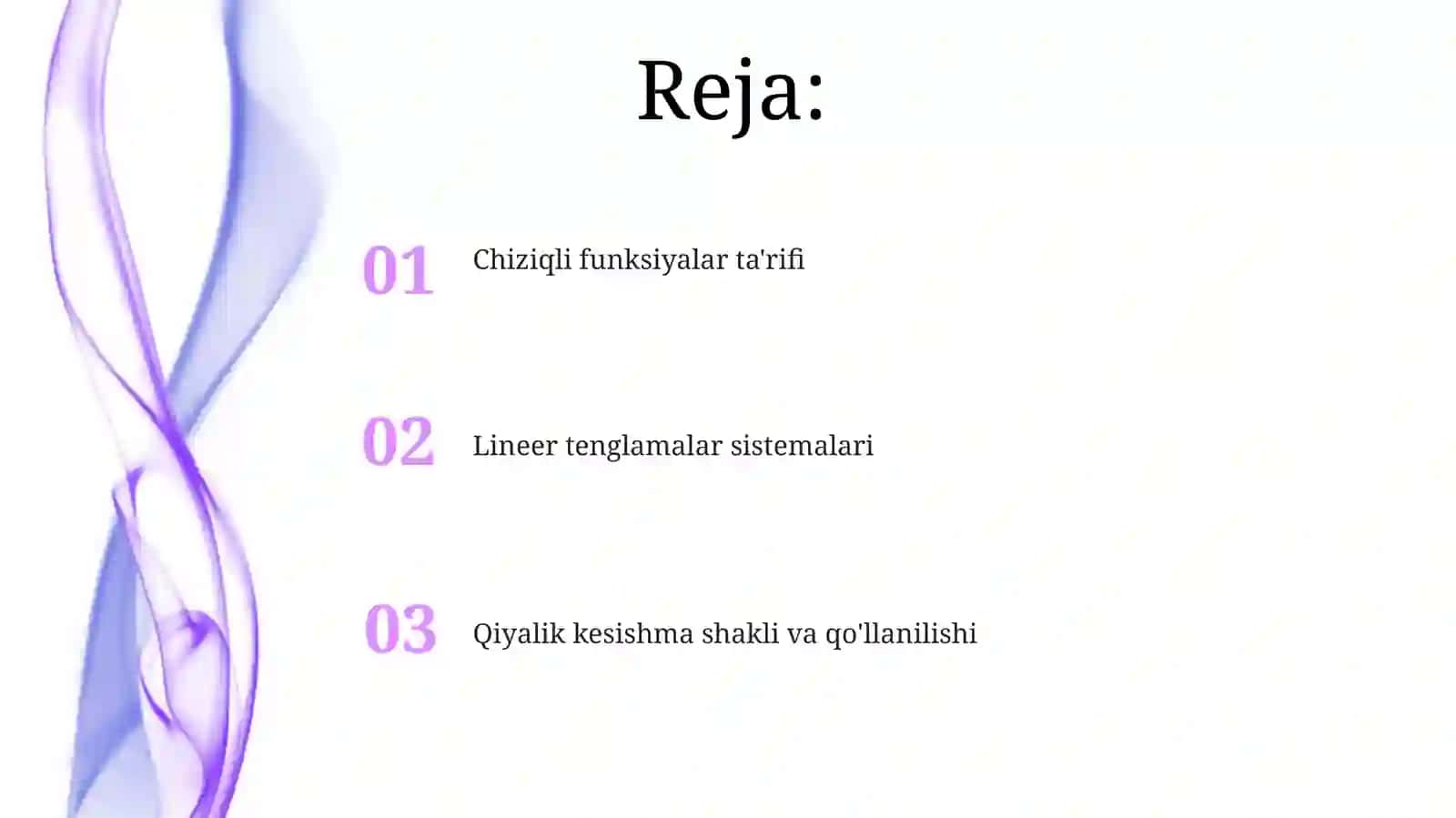 Chiziqli funksiyalarsinfi 2