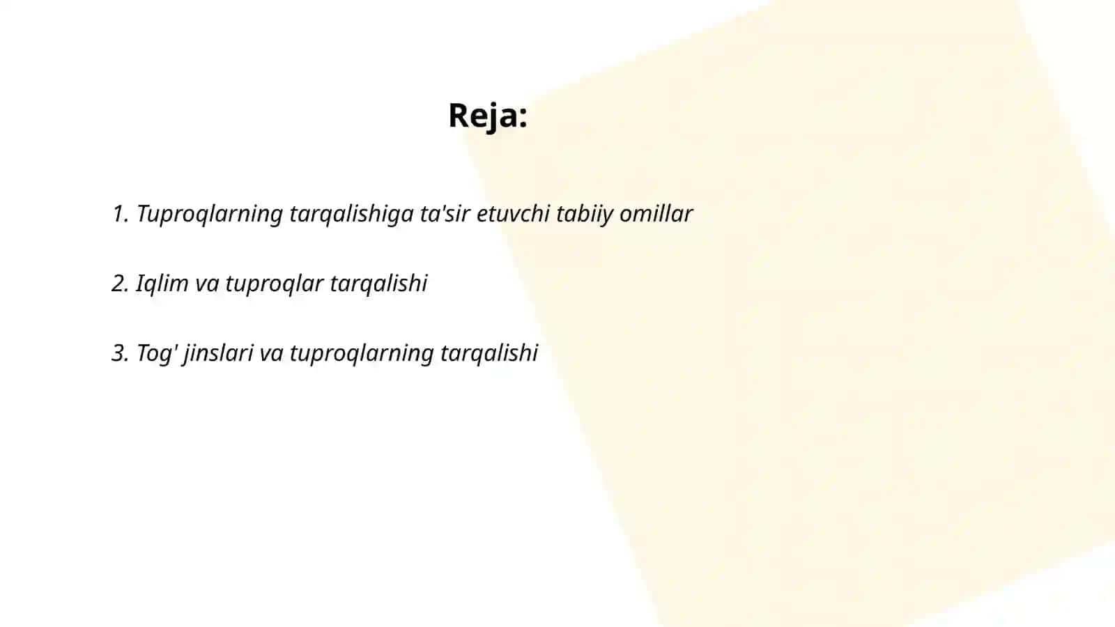 Tuproqlarning tarqalish qonuniyatlari 2
