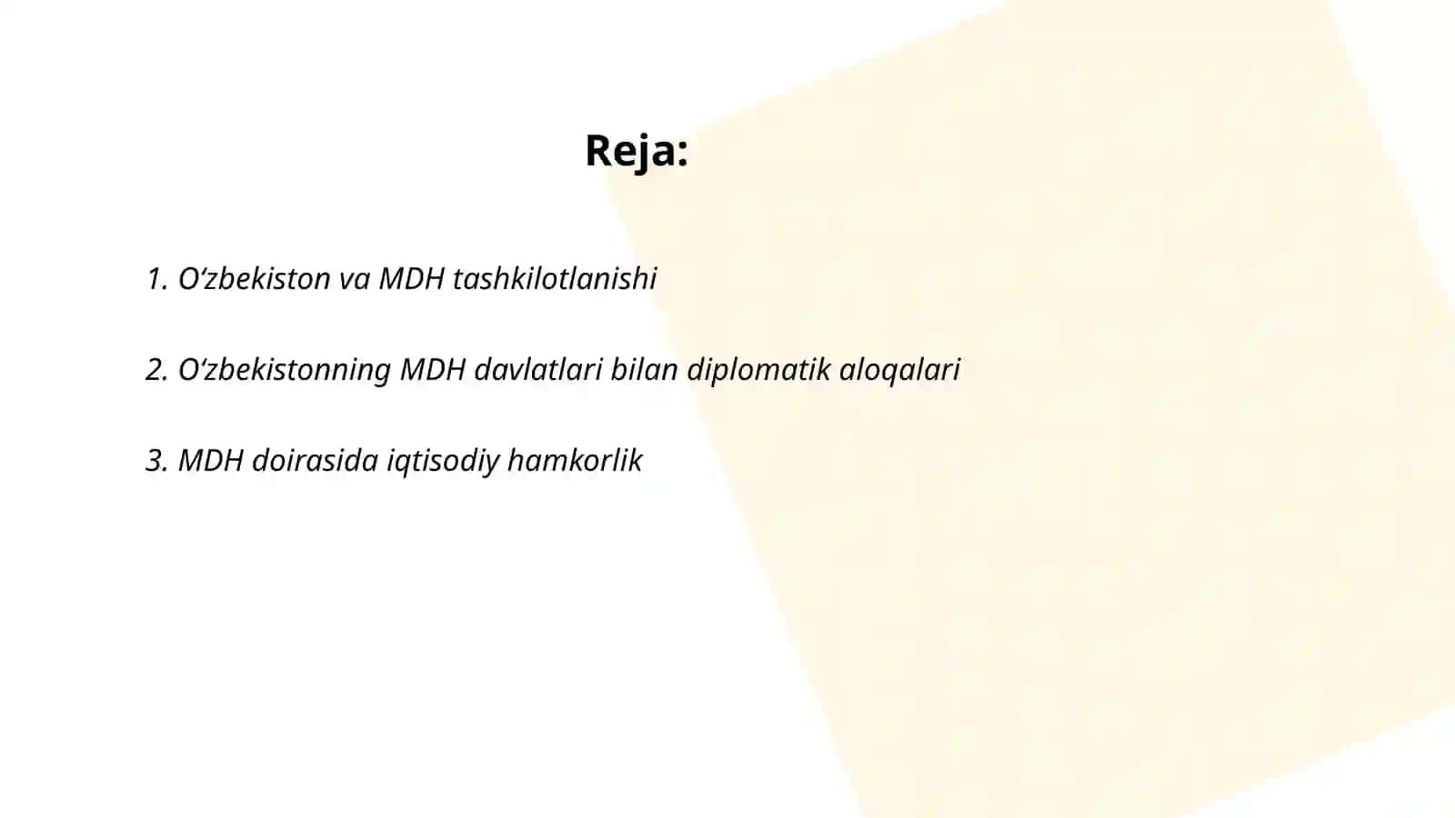 Oʻzbekiston va MDH hamkorligi 2