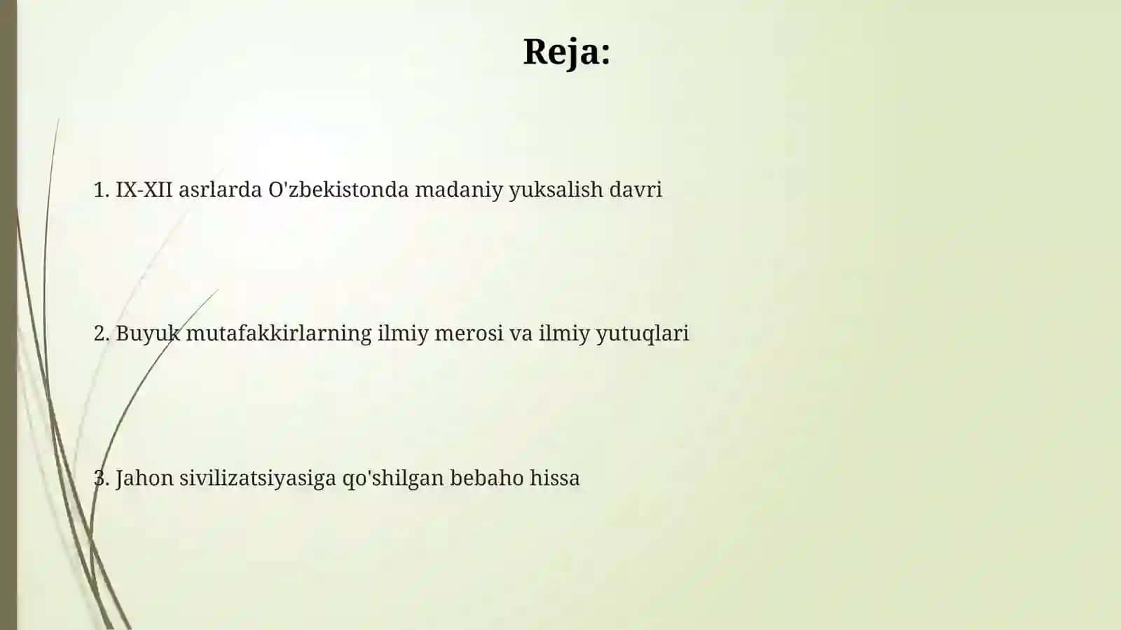 IX-XII asrlarda madaniy yuksalish 2
