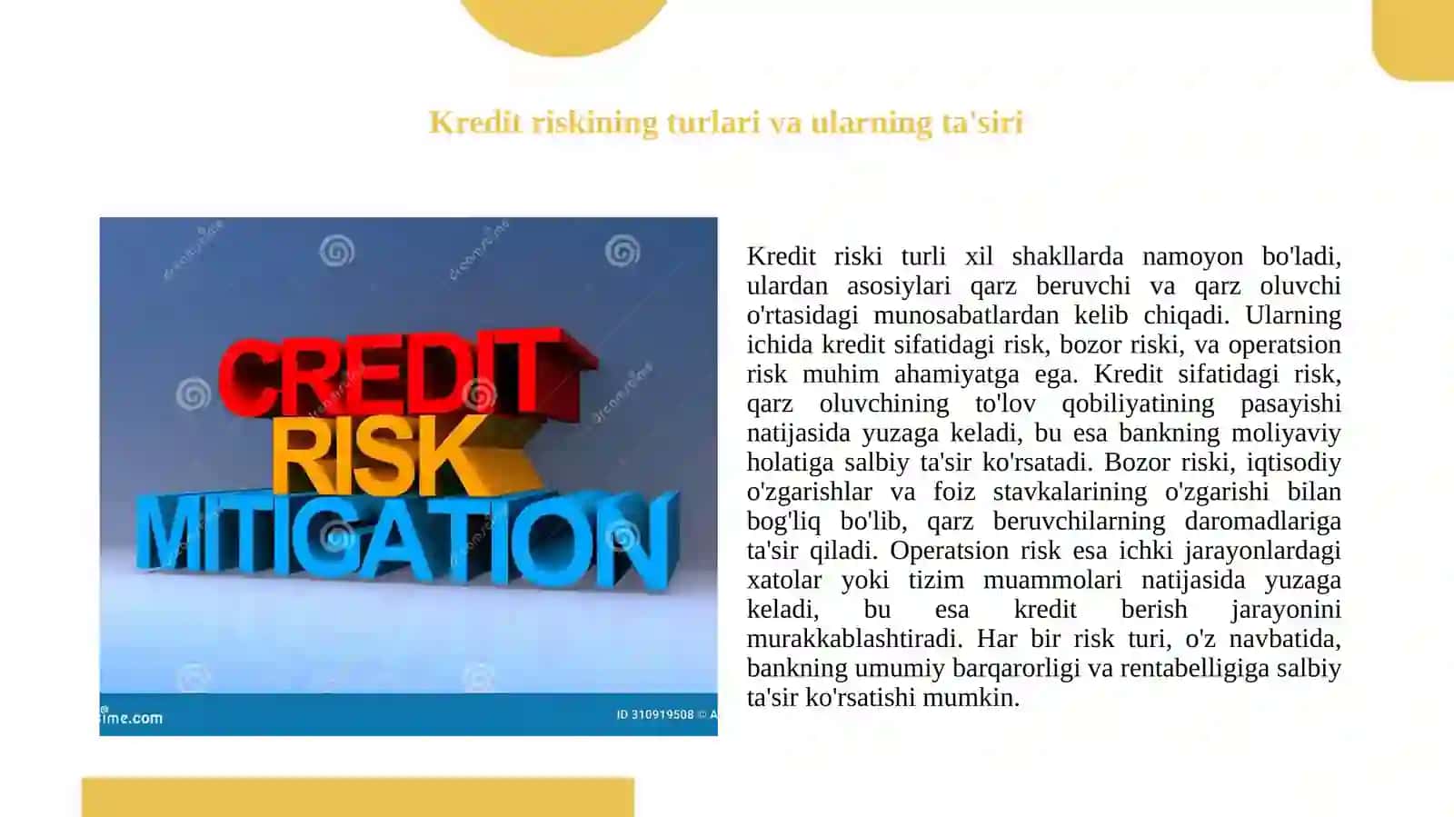 Kredit riski va uni minimalashtirish yo‘llari 2