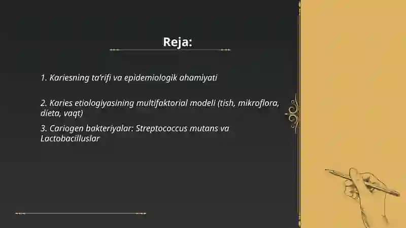 Kariesning taʼrifi va epidemiologik ahamiyati 2