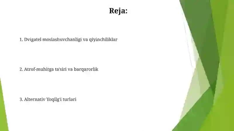 Alternativ yoqilg'ilar 2