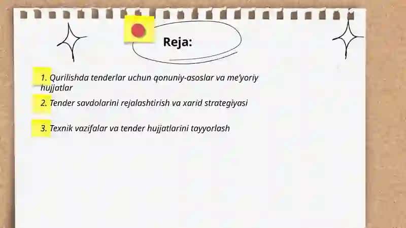 Qurilishda tendir savdolarini tashkil qilish 2