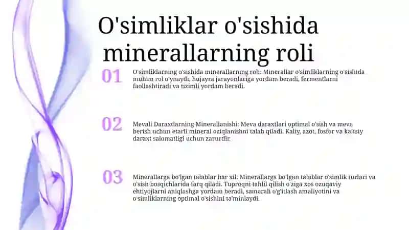 Mevali Daraxtlarning Mineral Oziqlanishi 2