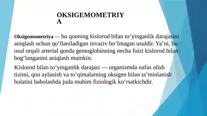 Oksigemometriya va Pnevmotaxometriya 2
