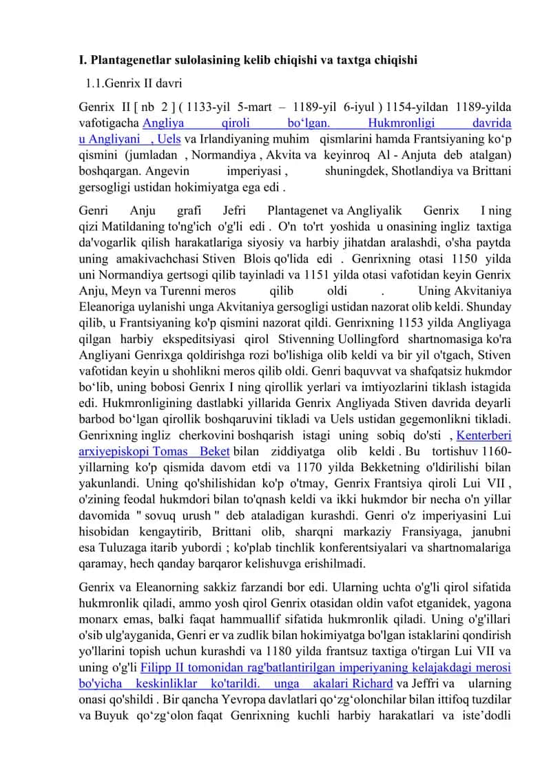 Plantagenetlar sulolasining kelib chiqishi 2