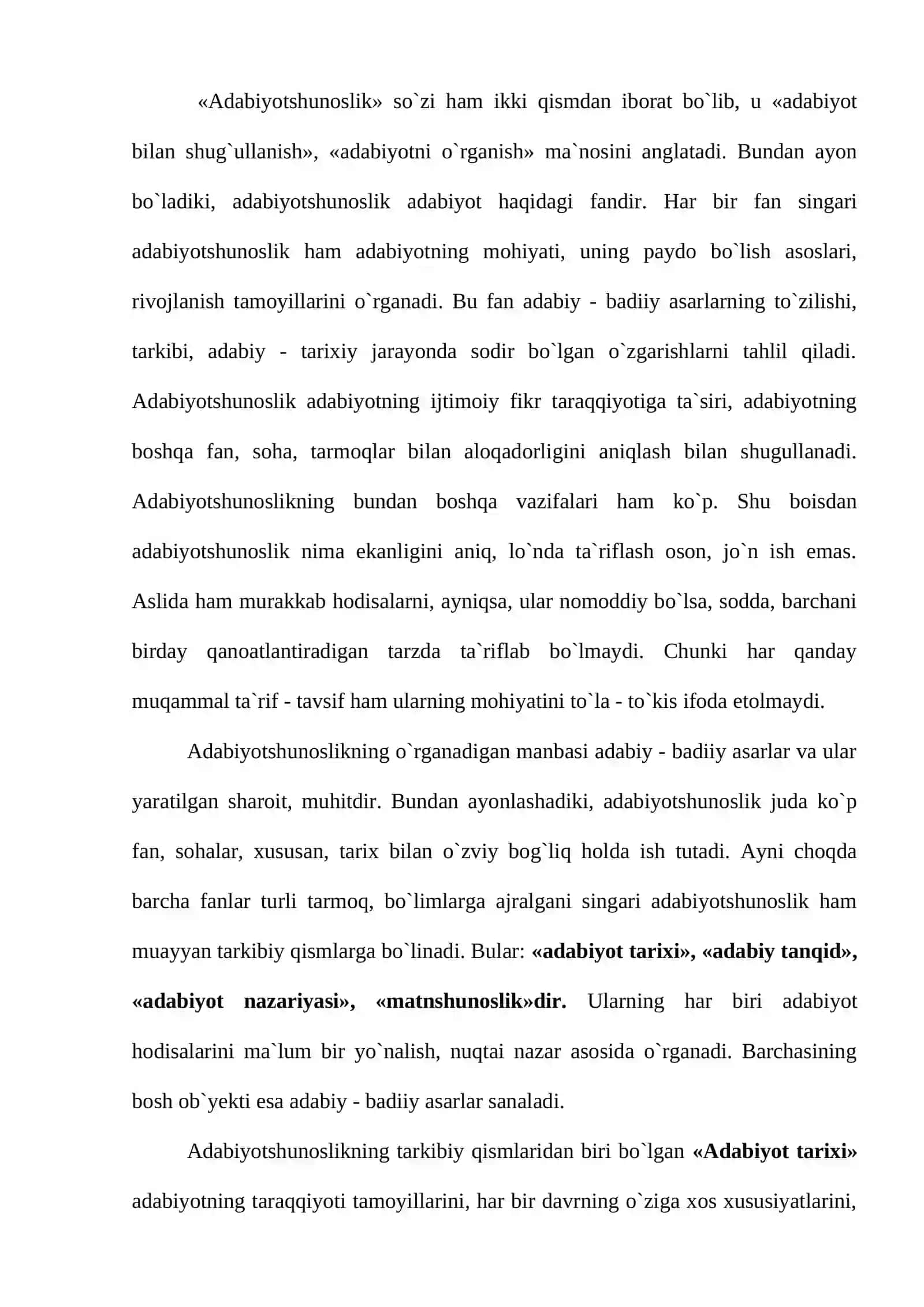 ADABIYOTSHUNOSLIK – SO`Z SАN`АTI HAQIDАGI FАN 2