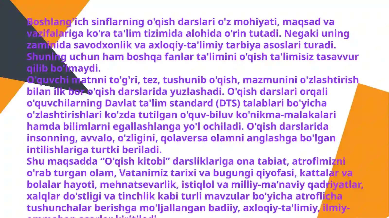 Boshlang'ich sinflarning o'qish darslari 2