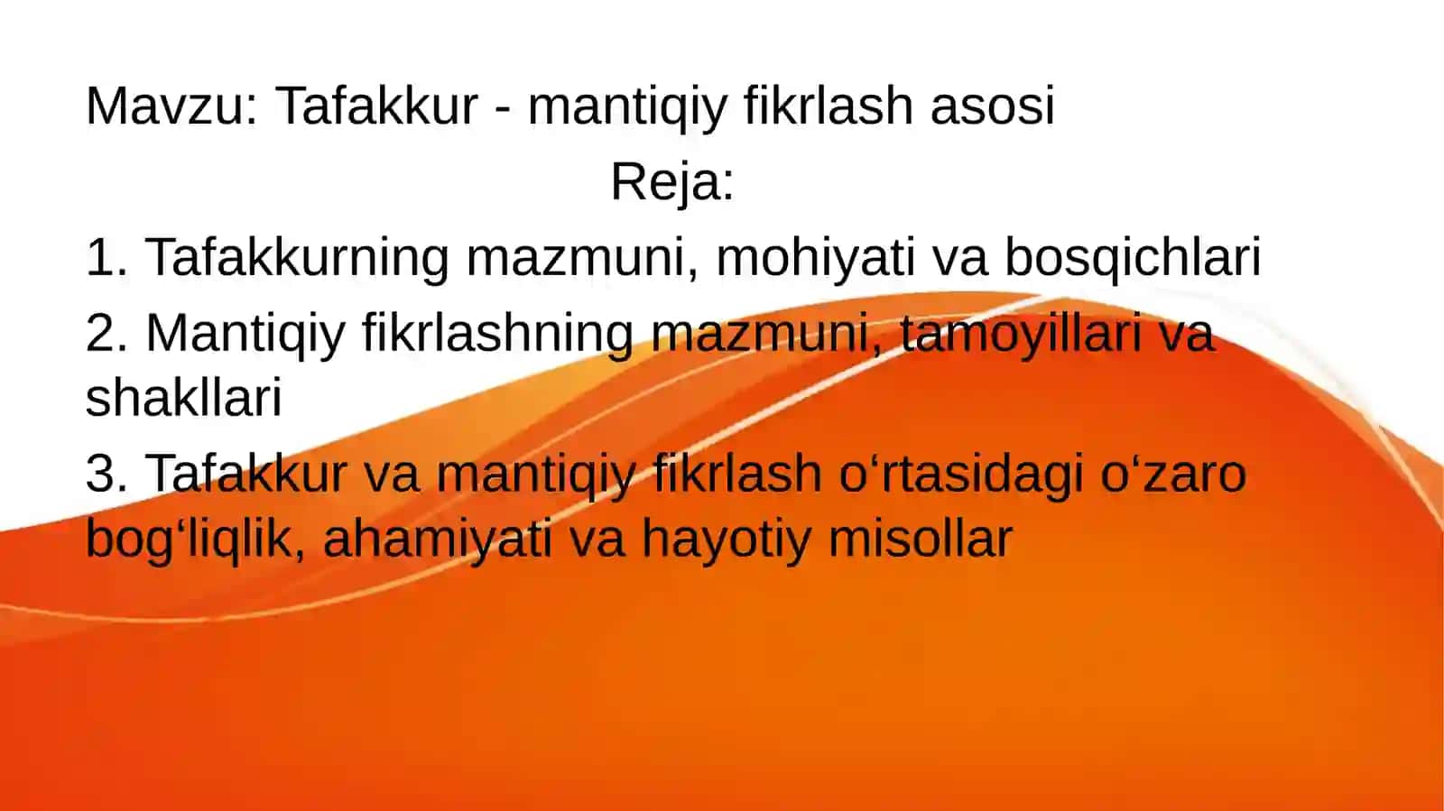 Tafakkur - mantiqiy fikrlash asosi 2