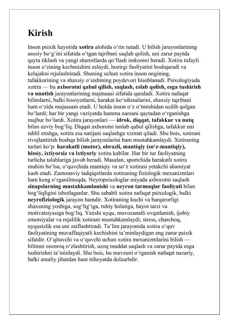 Xotira bilan bog'liq hodisalar 2