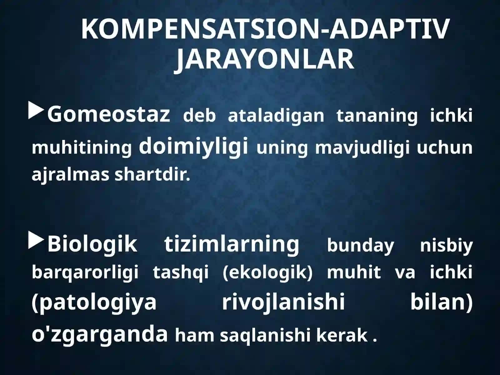 Kompensatsion-adaptiv jarayonlar 2