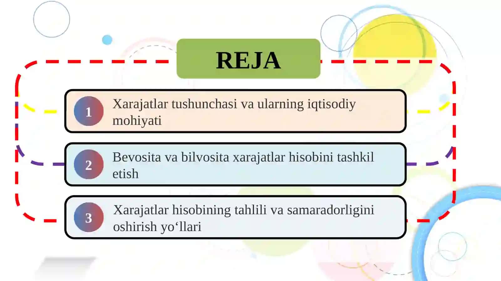Bevosita va bilvosita xarajatlar hisobi SLAYD 2