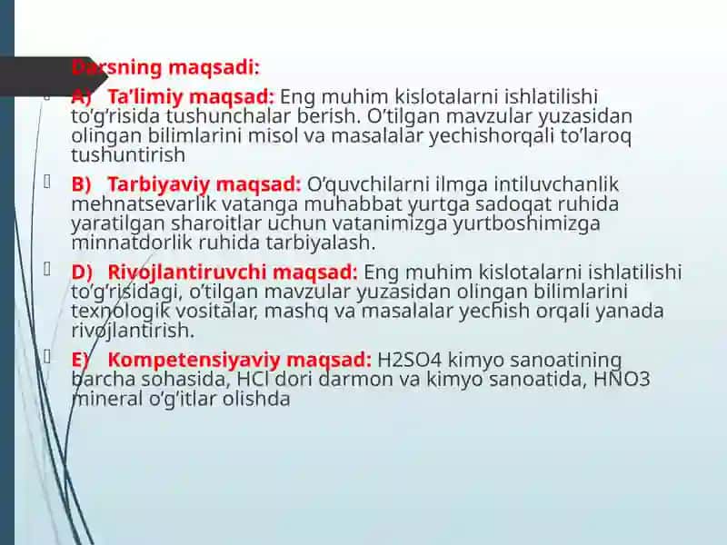 ENG MUHIMKISLOTALARNI ISHLATILISHI 2