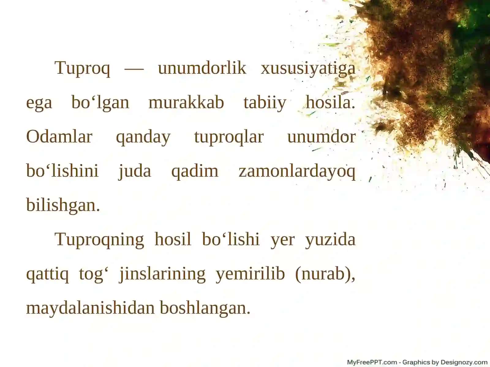 O’rta Osiyo tuproqlar haqida tushuncha 2