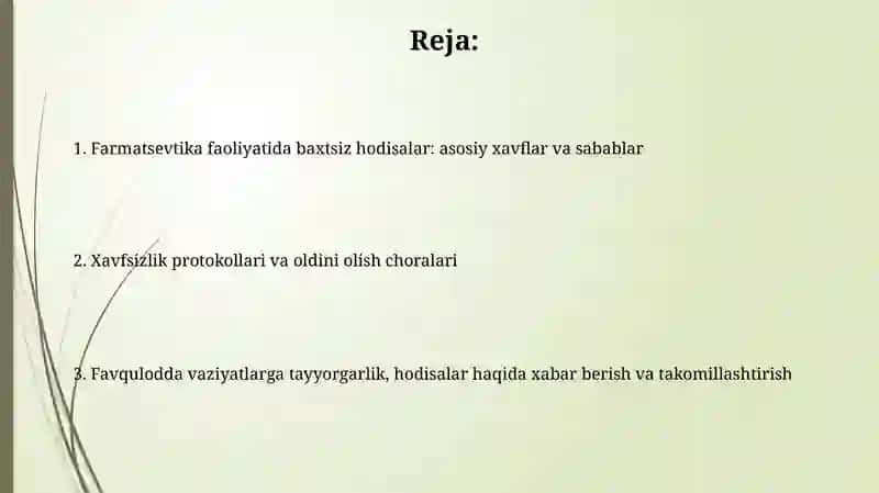 Baxtsiz xodisalar farmasevtik faolyatlarda 2