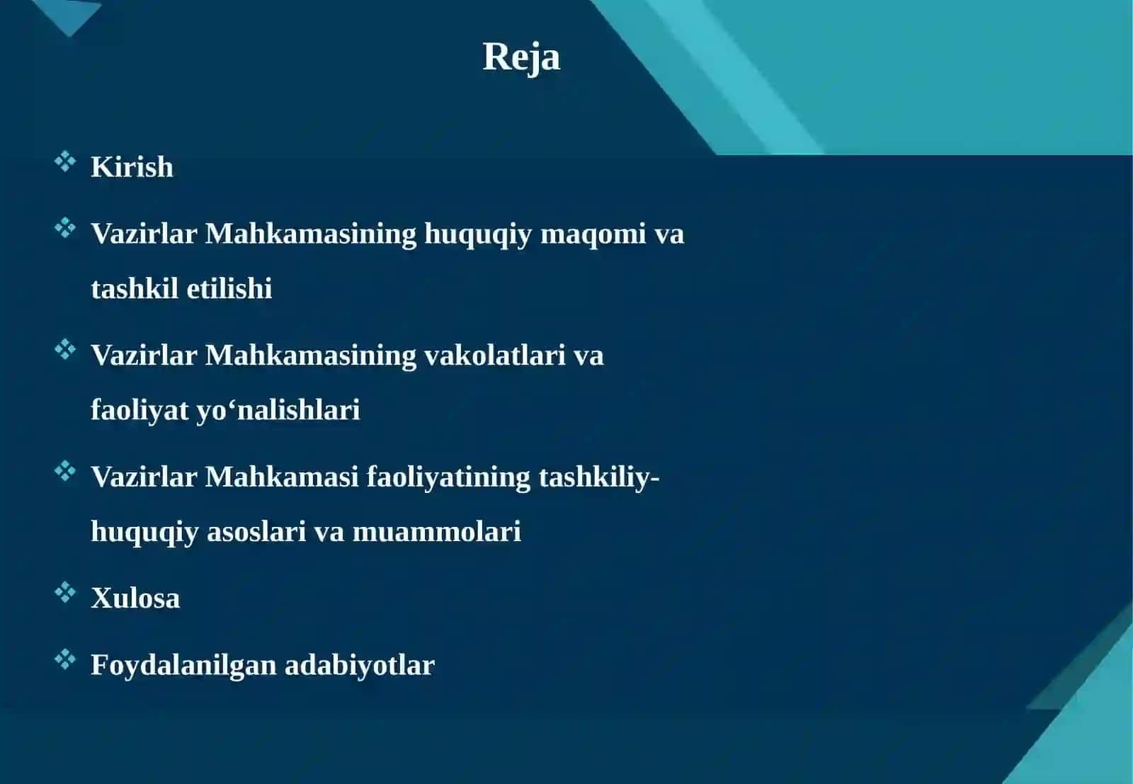 O‘zbekiston Respublikasi Vazirlar Mahkamasi. 2