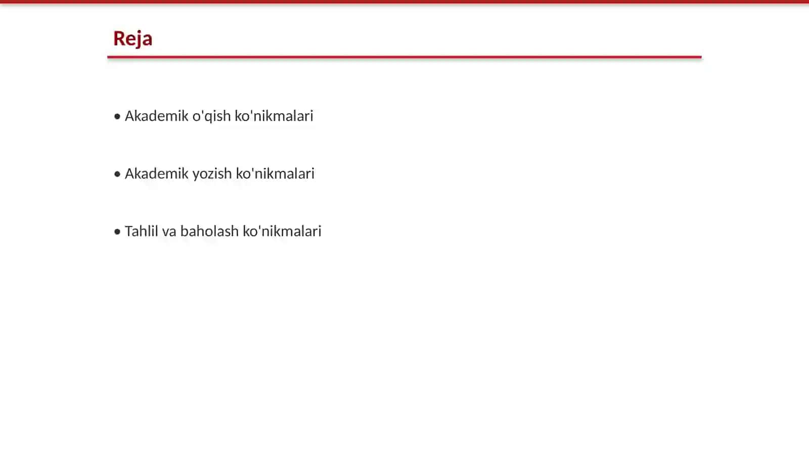 Akademik o'qish ko'nikmalari 2