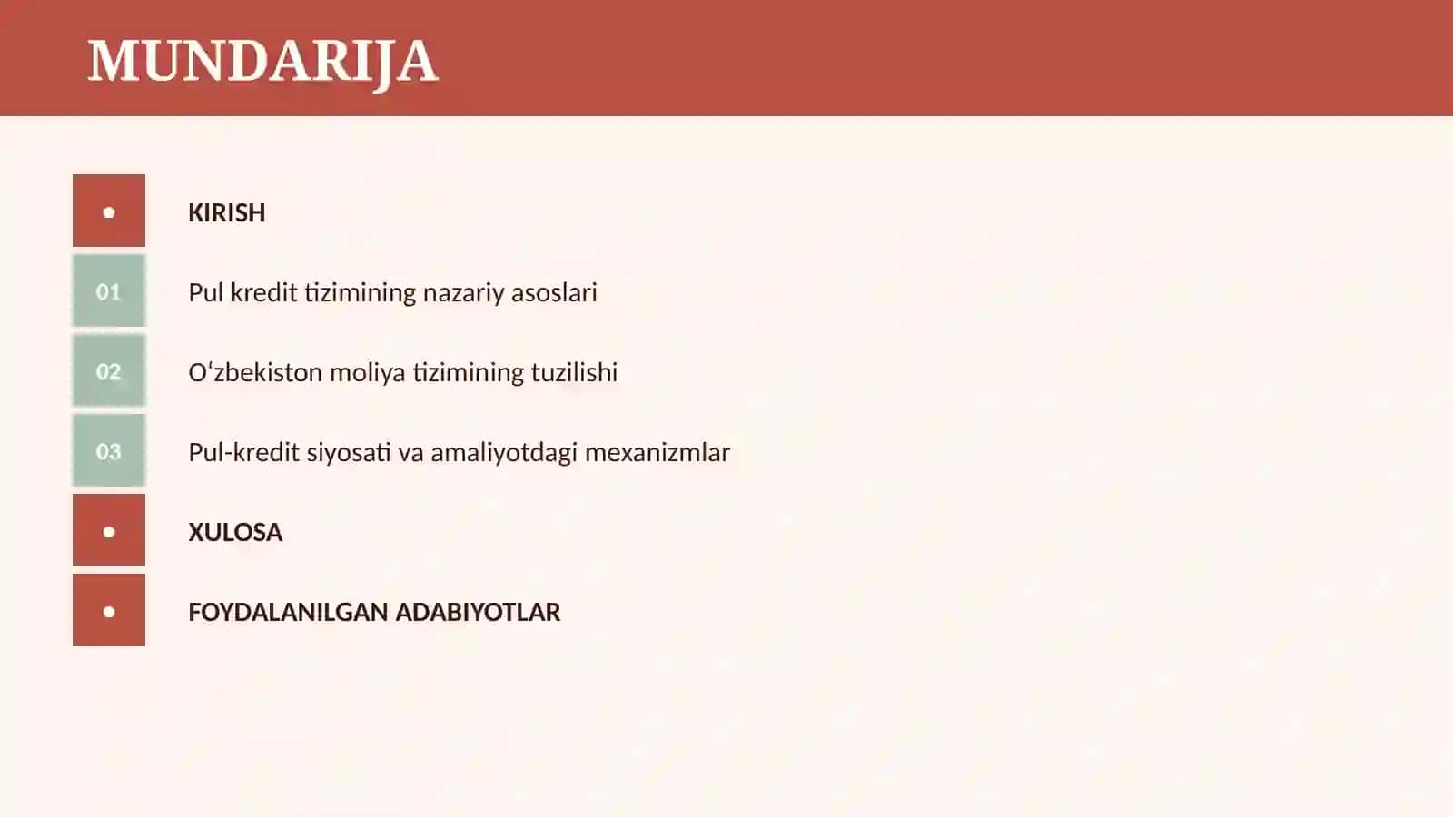 O‘ZBEKISTONDA MOLIYA VA PUL KREDIT TIZIMI 2