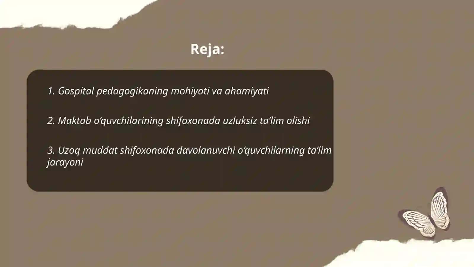 Gospital pedagogika fanidan 2