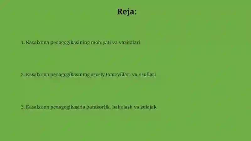 Kasalxona pedagogikasi 2